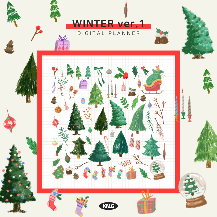  [오일파스텔/크레파스 스티커] WINTER 2종