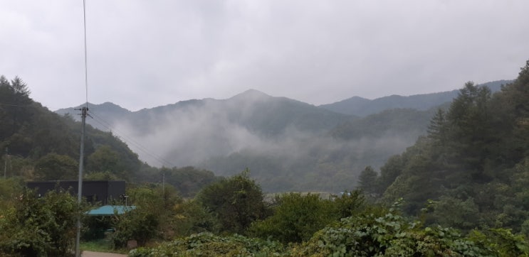 비가내린뒤 산골의 풍경