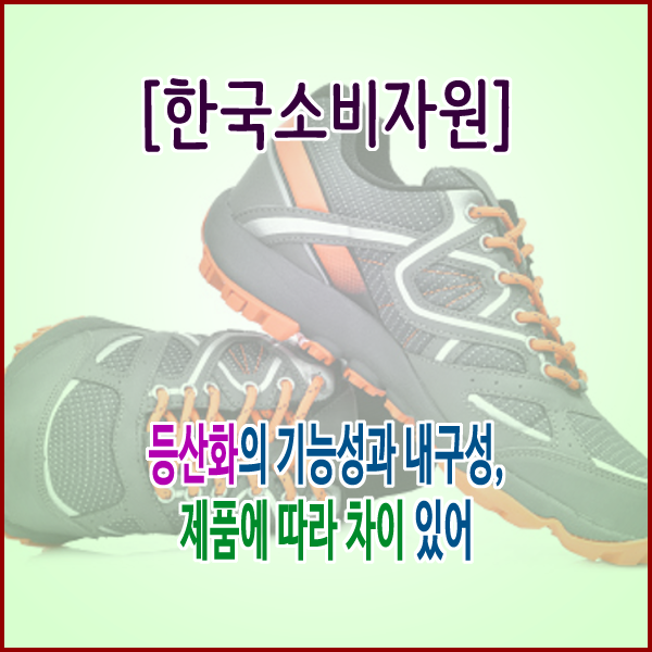  [한국소비자원] 등산화의 기능성과 내구성, 제품에 따라 차이 있어