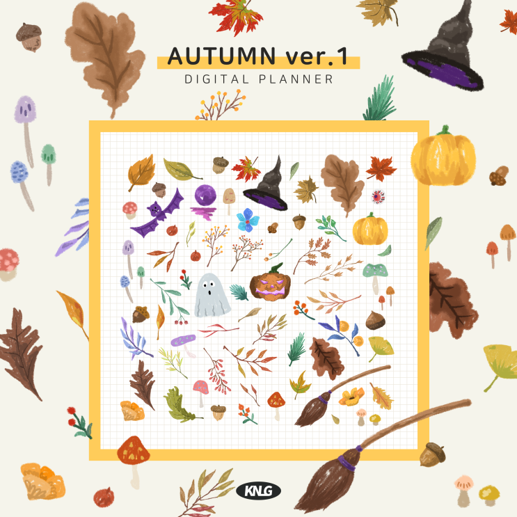  [오일파스텔 / 크레파스 스티커] AUTUMN 2종