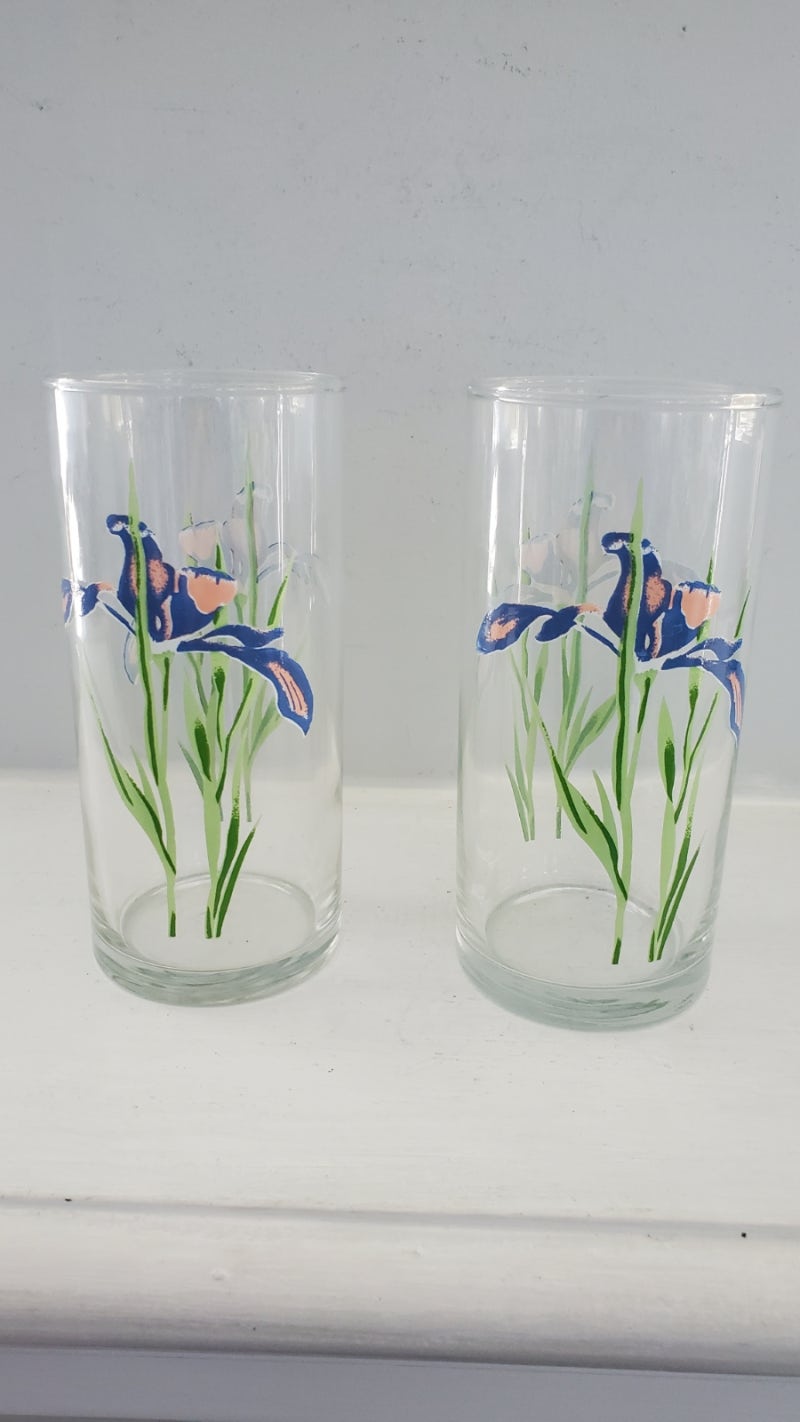 완료)화사한 아이리스 빈티지 글라스 텀블러 4p : 네이버 블로그, image size:800x1422