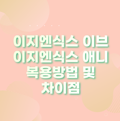 이지엔식스 이브 and 이지엔6애니 공통점과 차이점
