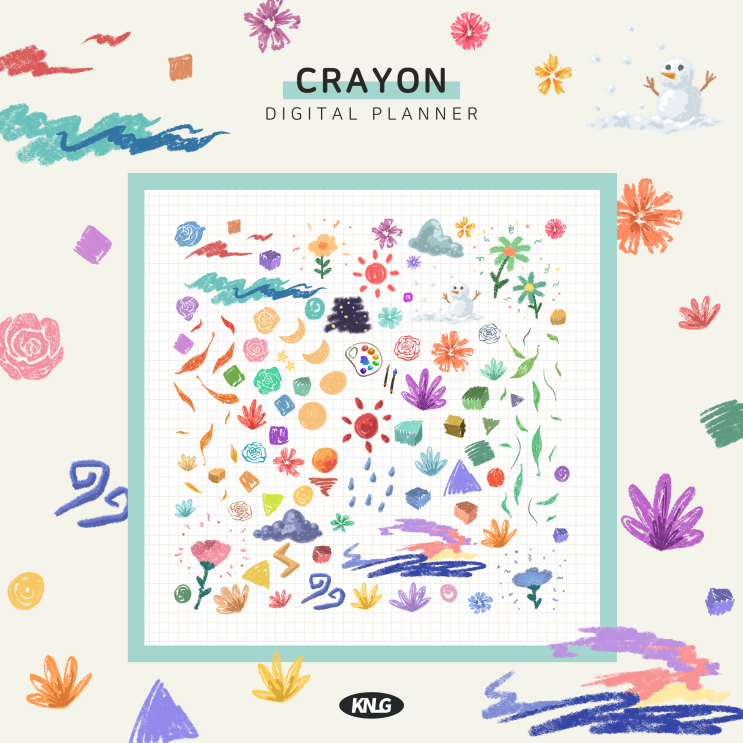  [오일파스텔 / 크레파스 스티커] CRAYON 크레용