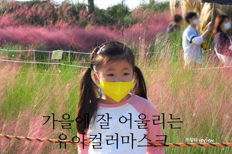  6세 유아컬러마스크 웰커버 착용하니 이뻐요