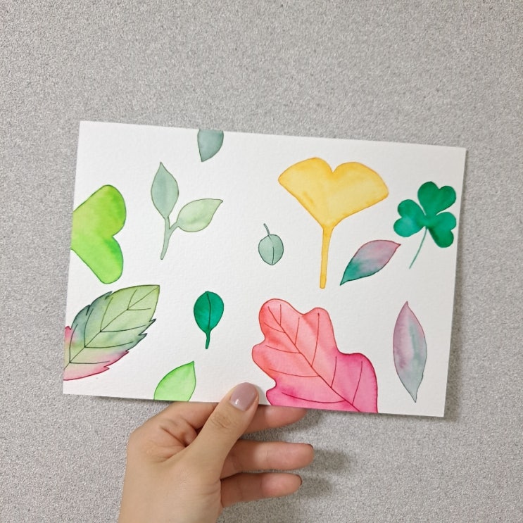  가을 수채화 엽서