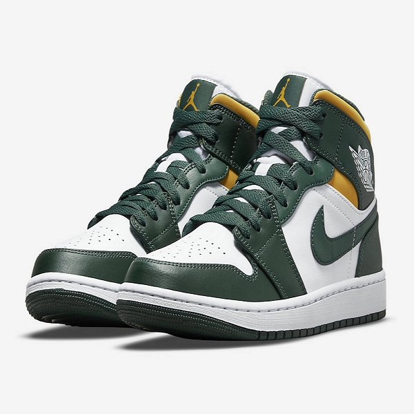  [디테일샷 공개] 에어 조던1 미드 "그린 옐로우" Air Jordan 1 Mid 'Green Yellow'