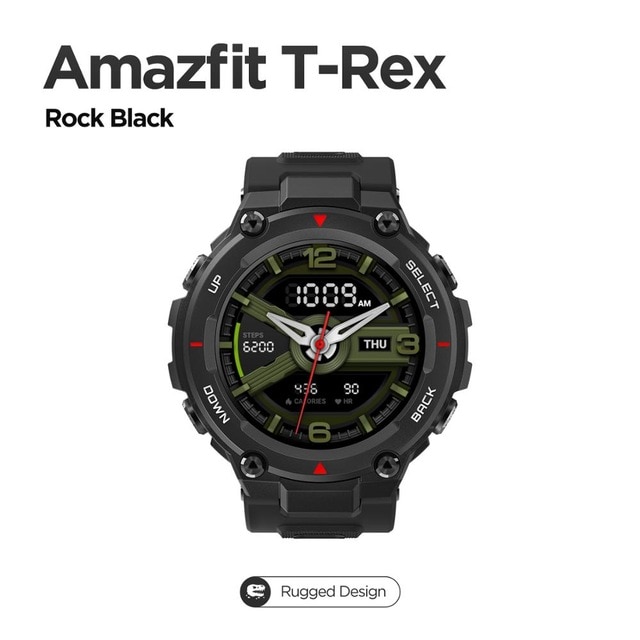 선택고민 해결 PRO 재고 있음 베이직 CES Amazfit T-rex T rex Smartwatch 5ATM 14 스포츠 모드 스마트 워치 i라운드S 안, 01 Rock Blac