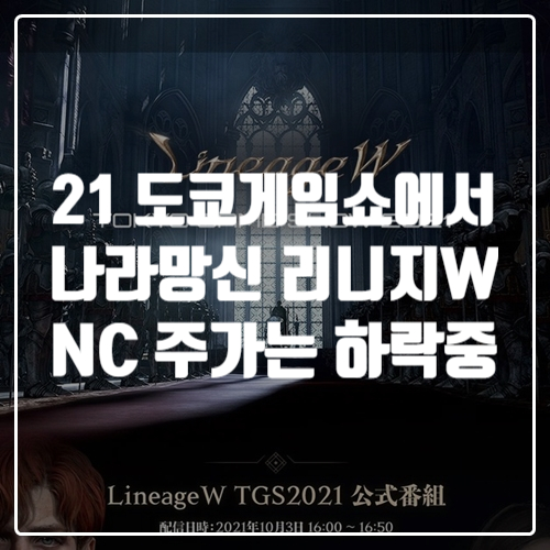 도쿄게임쇼 출품했다가 나라 망신 시킨 리니지W, 엔씨소프트 주가는 계속 하락 중