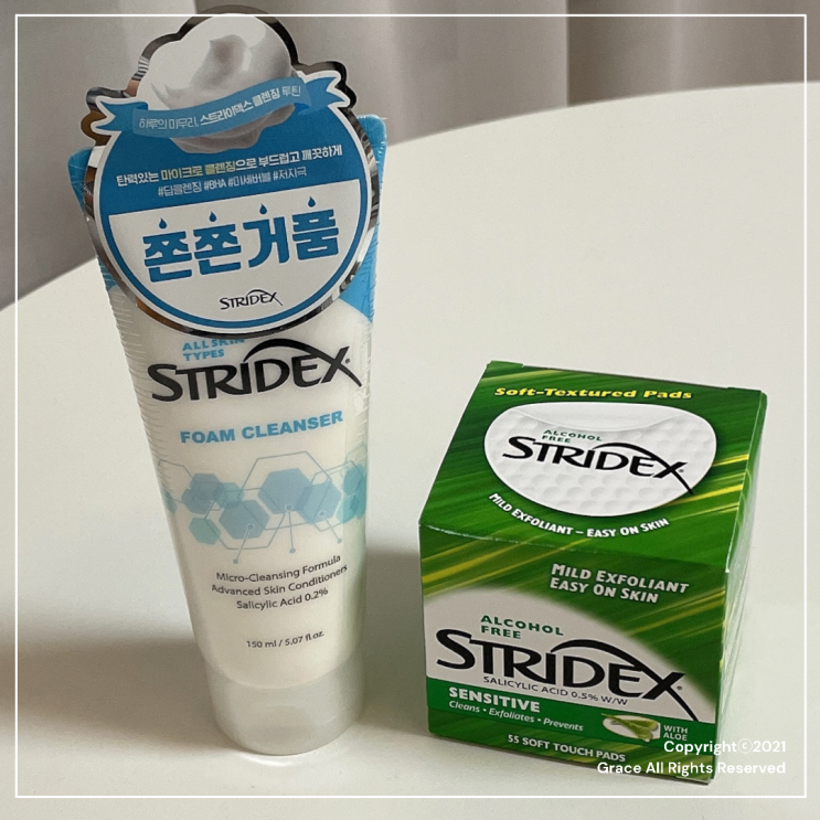  각질제거패드, 올리브영패드 추천 스트라이덱스 센스티비패드 & 폼클렌저
