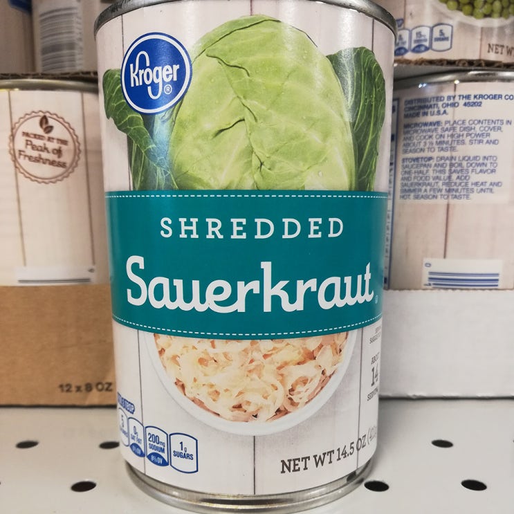 많이 팔린 Kroger Shredded Sauerkraut 미국 크로거 쉬레디드 사워크라우트 통조림 14.5oz(411g) 2팩, 1개 ···