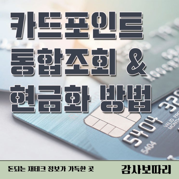  카드포인트 통합조회 현금화 전환 방법까지