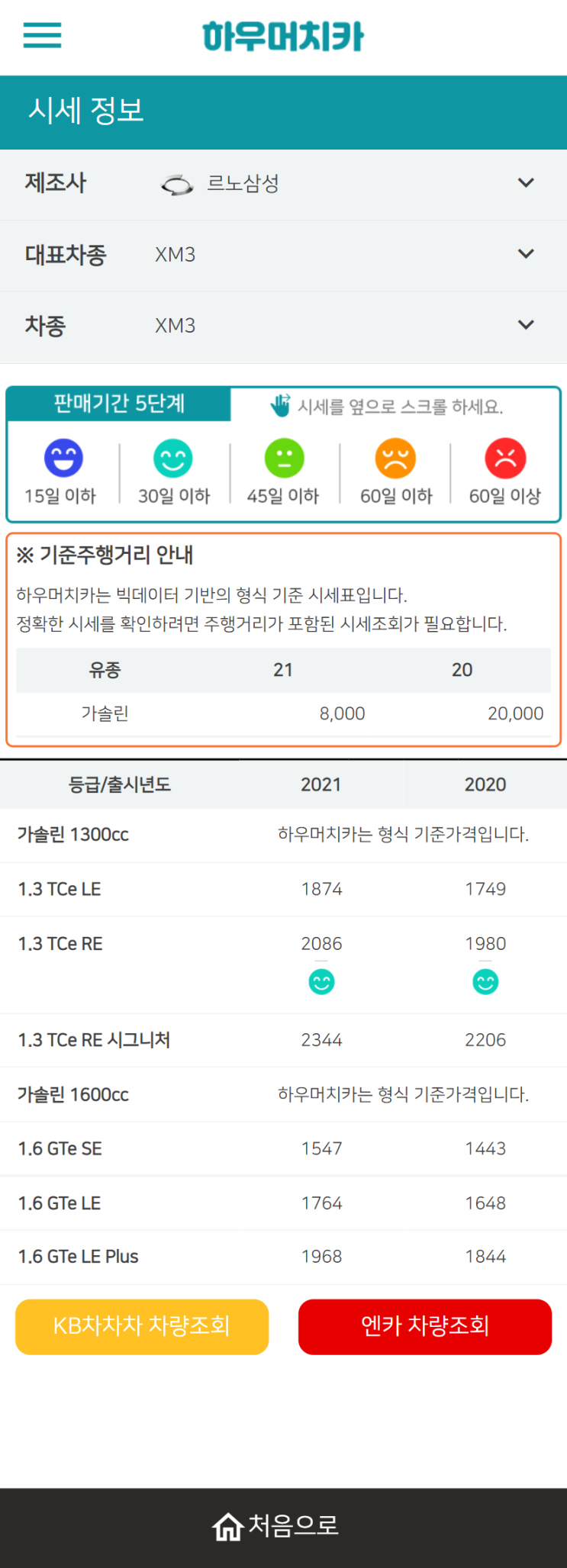 하우머치카 2021년 9월 XM3 중고차가격.시세표 하우머치카 2021년 9월 XM3 중고차가격.시세표