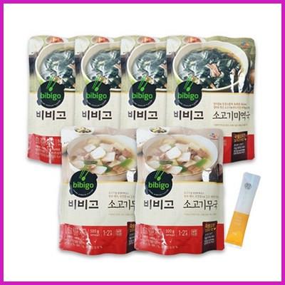 비비고 소고기미역국 500g 4개 + 소고기무국 500g 2개 + 꿀스틱 1개 후회없는 선택 