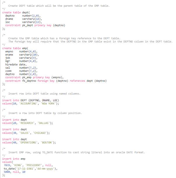  SQL (dept, emp 테이블) 쿼리문 실습문제