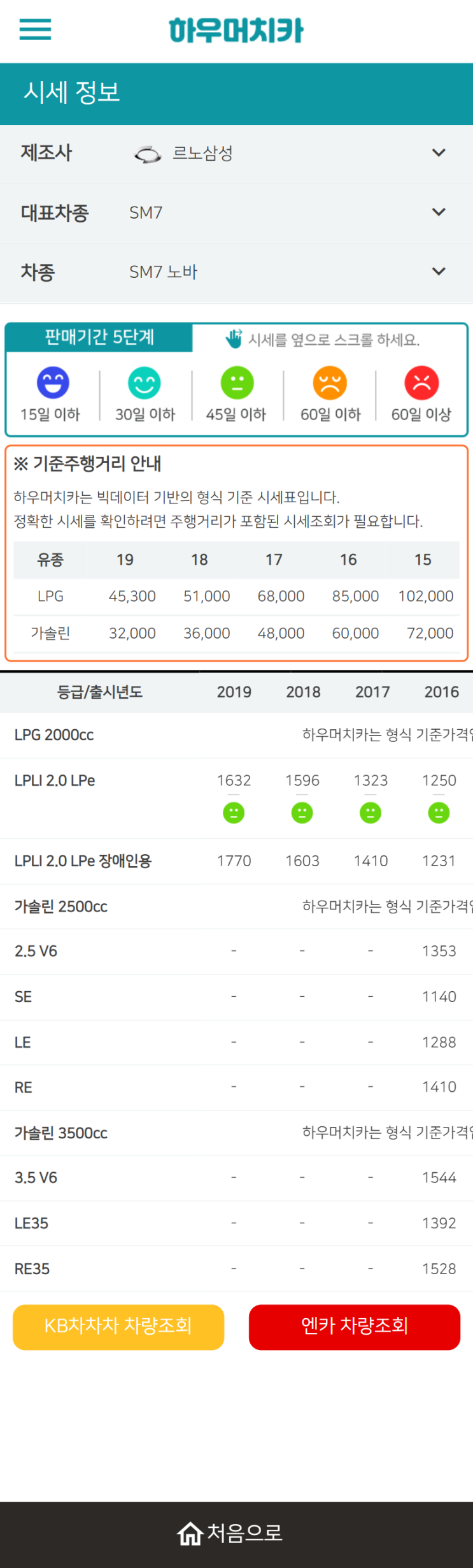 하우머치카 2021년 9월 SM7 노바 중고차가격.시세표 하우머치카 2021년 9월 SM7 노바 중고차가격.시세표