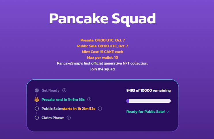 팬케이크(Pancake) 스왑 NFT 참여하기 - 당첨 후기 및 Pancake Squad 희귀도 확인