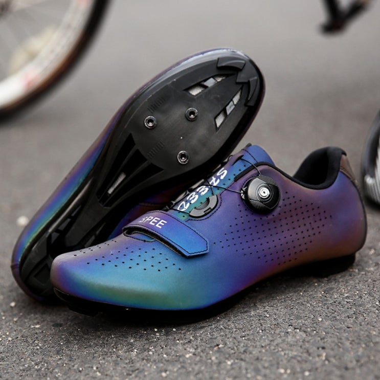 인기있는 남녀공용 미끄럼방지 자전거 로드 클릿슈즈 신형, 색상 변경 파란색 (896-1 도로 잠금 신발), 250 추천합니다