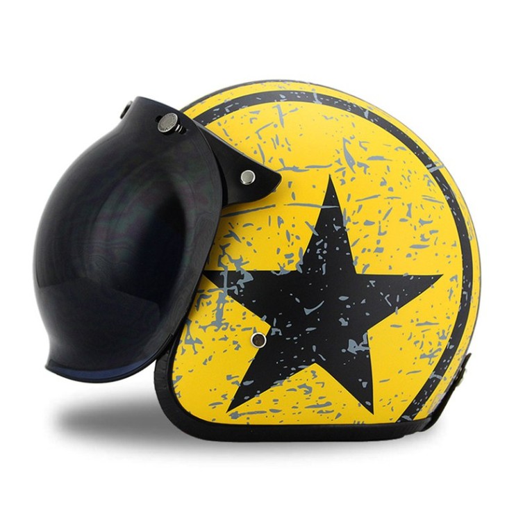 최근 많이 팔린 레트로 바이크 헬멧 배달 퀵 오픈페이스 캡틴아메리카 미식축구 헬멧 22종, 미국 팀 옐로우 블랙 + 티 버블 미러 [교환 가능] 추천합니다
