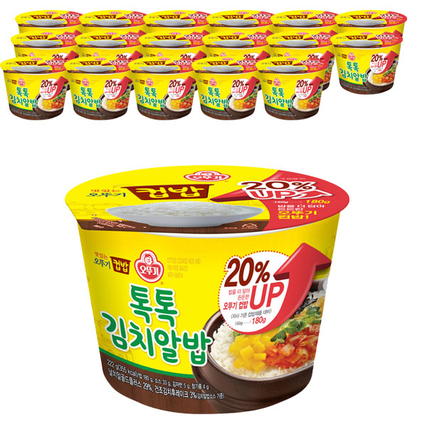 가성비 뛰어난 오뚜기 컵밥 톡톡 김치알밥 222g(증량), 222g, 18개 ···
