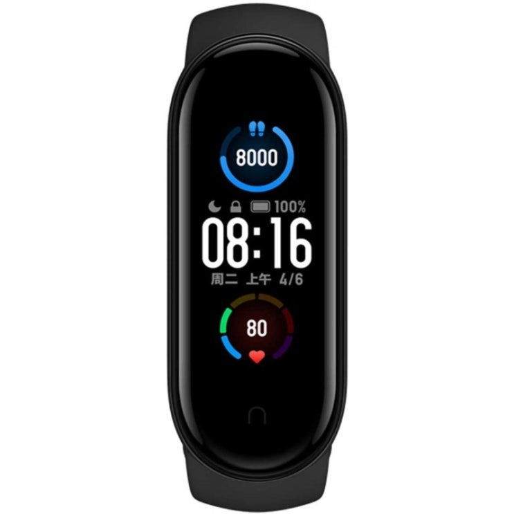 최근 인기있는 Xiaomi Mi Band 5 피트니스 트래커 최신 1.1 형 컬러 AMOLED 디스플레이 블랙 스포츠 밴드, 단일옵션 추천합니다