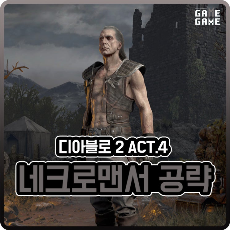  디아블로2 네크로맨서 맨땅 / 액트4 공략 디아 처치까지 아직은 본 네크 스킬트리