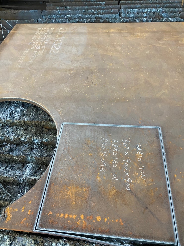  ASTM A516-70N / ASME SA516-70N (듀얼소재) - 50T 모형절단 및 원판 도소매