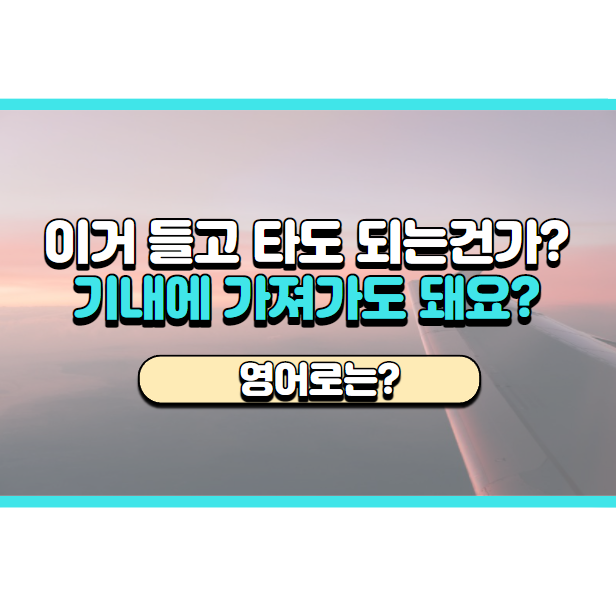  '기내에 가져가도 돼요?.' 영어로는? 'Can I take this on the plane?'