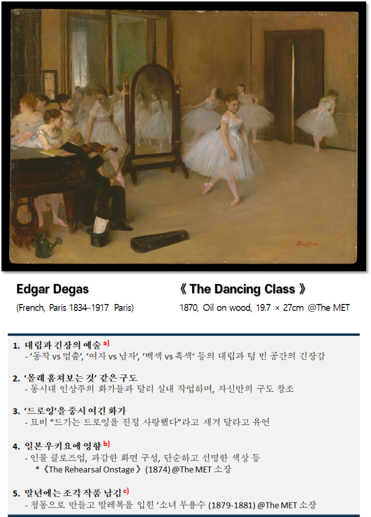  아빠와 함께하는 미술관 프로젝트 : 에드가 드가의 "무용 수업" @뉴욕 메트로폴리탄