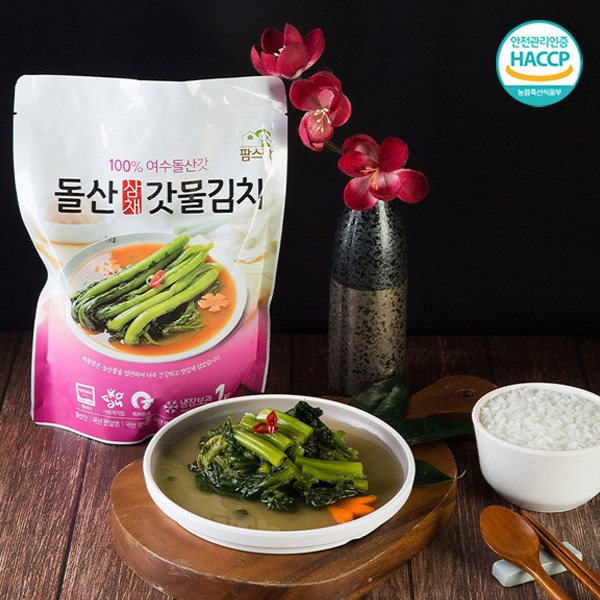 선호도 높은 남도미향 [소셜바이오]팜스락 돌산 삼채갓물김치 (2/3/5 kg), 1kg x 5 ···