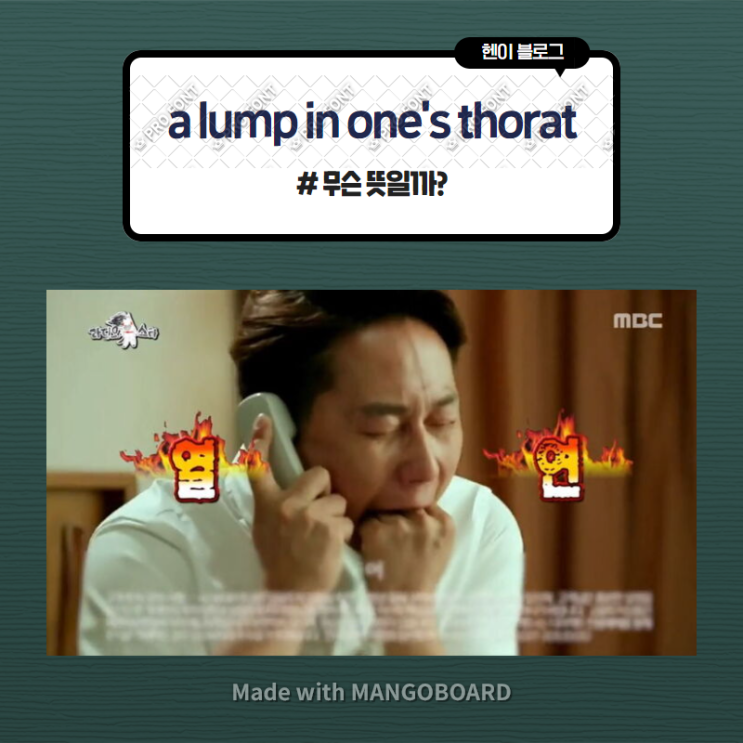 미드 모던패밀리로 보는 영어 표현 <a lump in one's throat> 무슨 뜻일까? (in 모던패밀리 시즌6에피소드23)