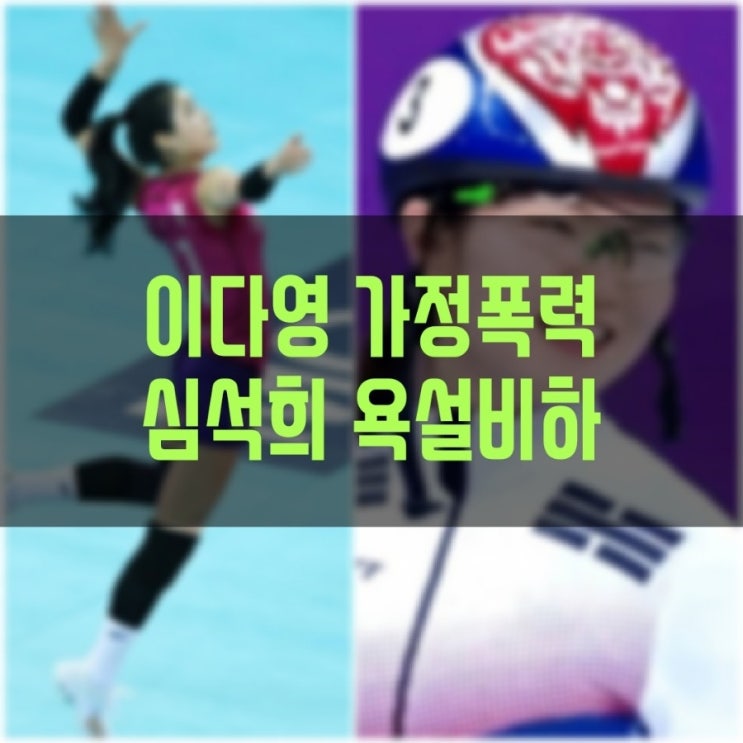  이다영 결혼. 가정폭력, 심석희 동료 욕설. 비하. 승부조작 논란