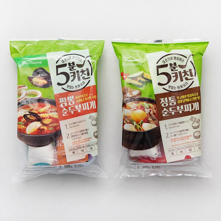 당신만 모르는 풀무원 5분키친 순두부찌개 2p 세트 정통순두부 602g + 짬뽕순두부 588g, 1190g, 1세트 좋아요 당신만 모르는 풀무원 5분키친 순두부찌개 2p 세트 정통순두부 602g + 짬뽕순두부 588g, 1190g, 1세트 좋아요