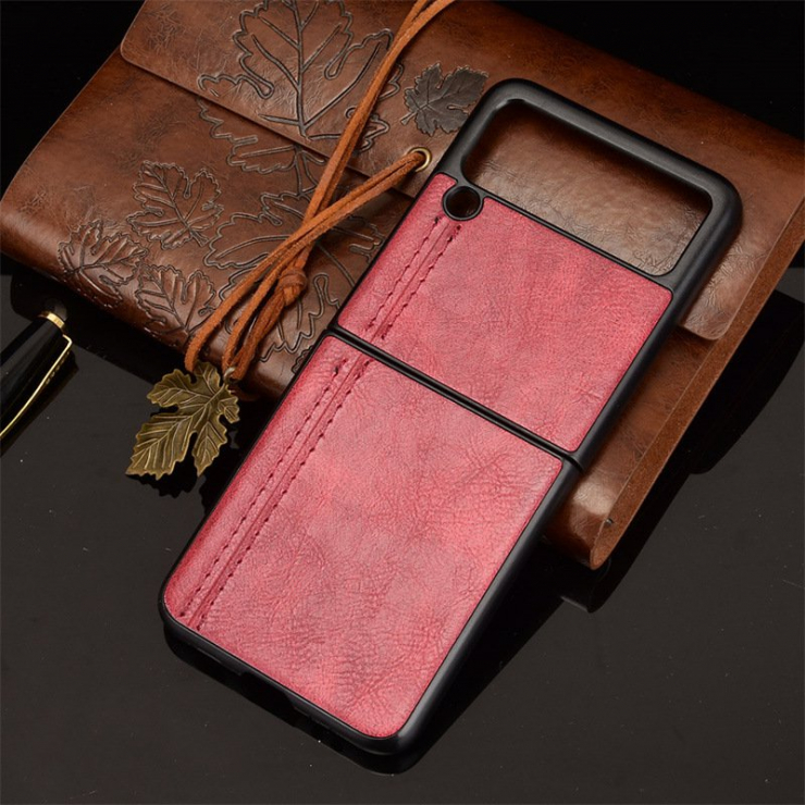  Samsung Galaxy Z Flip3 휴대 전화 케이스 flip3 양면 쉘 개성 창의성 SM-F7110 접이식 스크린 zflip3 고급 가죽 곡물 초박형 올 인클루시브 보호 커