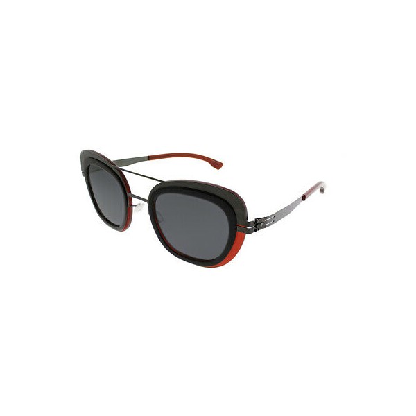 잘팔리는 431180 / ic! Berlin Chichi Gun-Metal Merlot Plastic Cat-eye Sunglasses Black Nylon Lens 좋아요