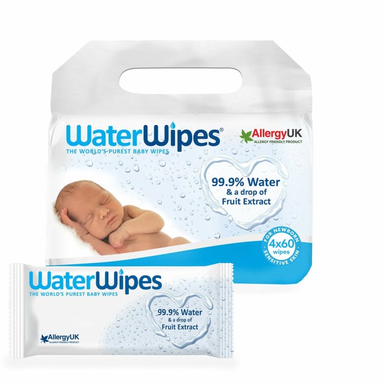 가성비 좋은 독일 WaterWipes 와이프 워터 아쿠아 물티슈 60매 4팩, 1, 1 추천합니다