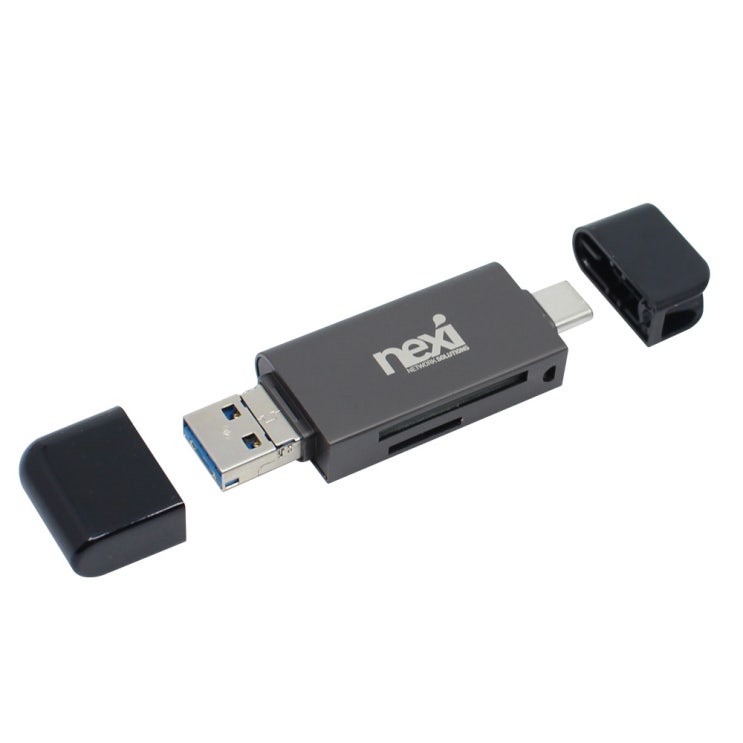 가성비갑 넥시 USB3.0 C타입 마이크로5핀 OTG 멀티 카드리더기, NX887 NX-3IN1CRD, 다크 그레이 좋아요