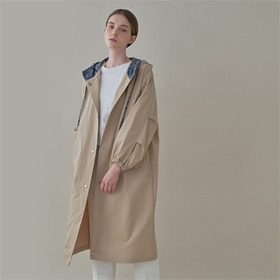 인기 급상승인 여자 봄 페이즐리 후드안감 야상 바바리 면잠바 코트 좋아요