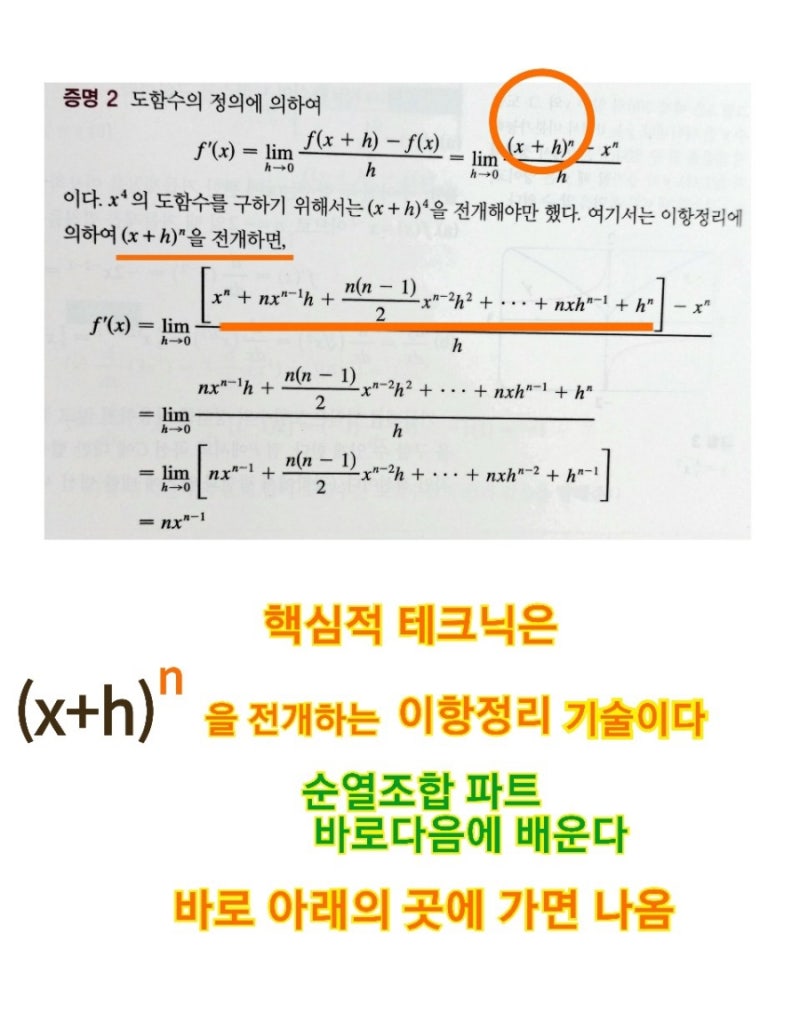 다항함수 미분 도함수 공식 증명과 원리 쉽게 이해하기 : 네이버 블로그
