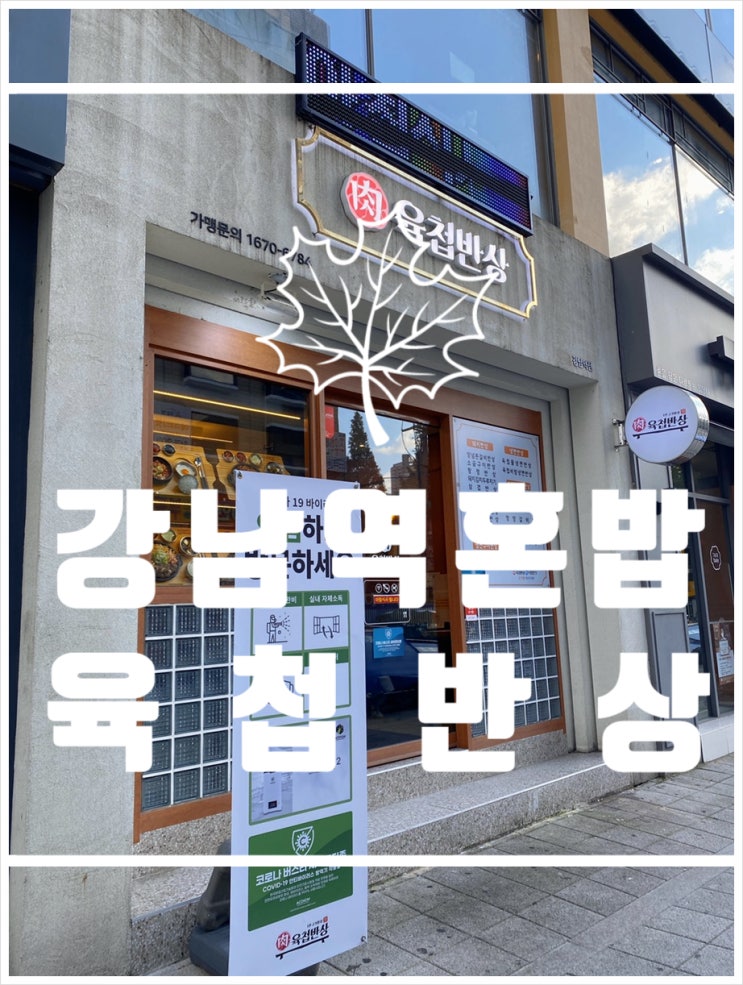  강남 육첩반상 에서 나홀로 혼밥 삼겹구이 한상