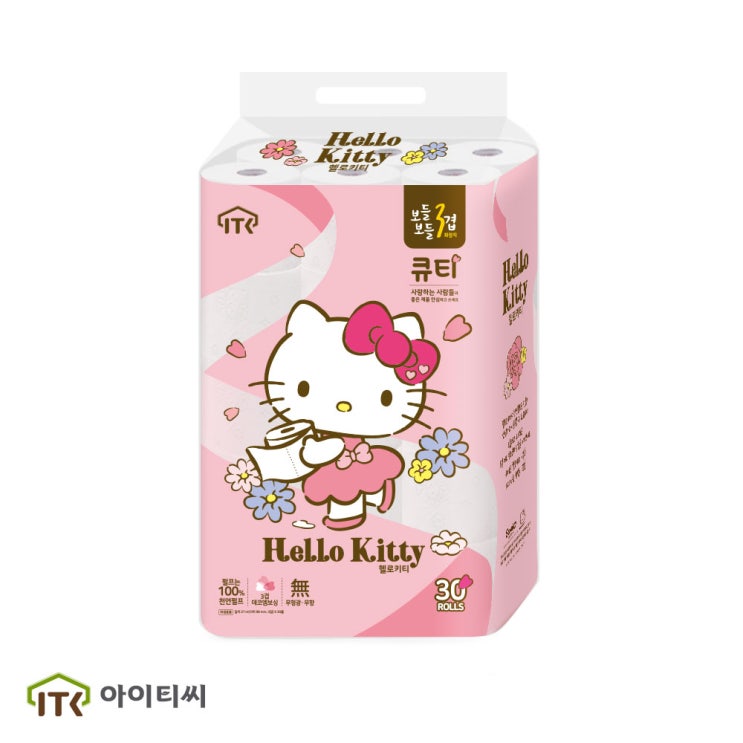 핵가성비 좋은 헬로키티 큐티 화장지 3겹 27m 30롤 두루마리 화장지/천연펄프 / 무형광 / 부드러운3겹 좋아요 핵가성비 좋은 헬로키티 큐티 화장지 3겹 27m 30롤 두루마리 화장지/천연펄프 / 무형광 / 부드러운3겹 좋아요