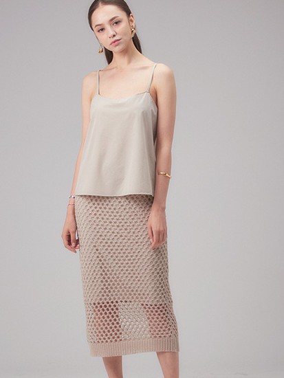  인기 많은 [로희어패럴] MESH KNIT SKIRT BEIGE 스커트 좋아요