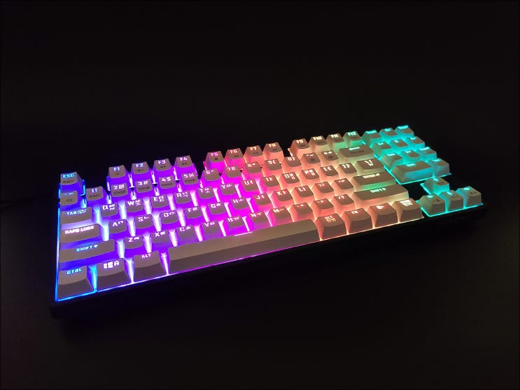  넘버패드 달린 텐키리스 키보드 마이크로닉스 MANIC EX89 텐키리스 PRO RGB (청축)