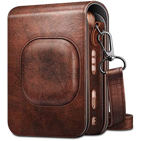 갓성비 좋은 인스탁스 미니 리플레이 가죽 케이스 T22 Fintie Carrying Case for Fujifilm Instax Mini LiPlay Hybrid, Brown_On