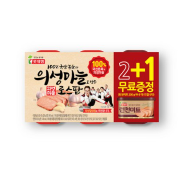 많이 팔린 롯데햄 의성마늘 로스팜 400 g + 런천미트 200g, 1세트 ···