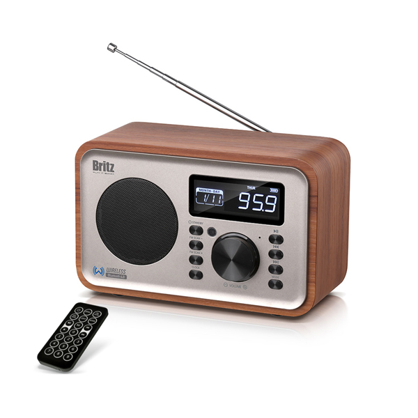  가성비갑 브리츠 레트로 FM 라디오 알람 블루투스 스피커, BA-C310, 혼합색상 ···
