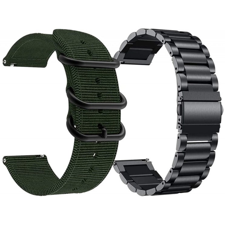 인지도 있는 AWMES 호환 삼성 갤럭시 워치 42mm/갤럭시 워치 3 41mm 워치밴드 2팩 20mm 퀵 릴리즈 메탈 & 나일론, 단일옵션, 단일옵션 좋아요 인지도 있는 AWMES 호환 삼성 갤럭시 워치 42mm/갤럭시 워치 3 41mm 워치밴드 2팩 20mm 퀵 릴리즈 메탈 & 나일론, 단일옵션, 단일옵션 좋아요