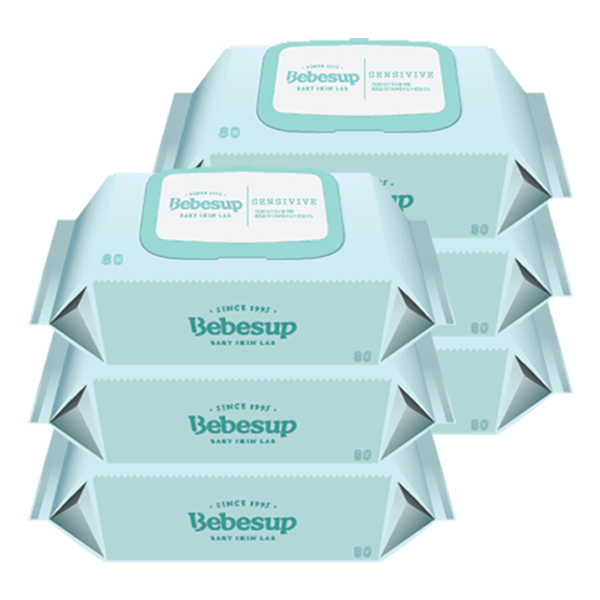 잘나가는 베베숲 저자극 센시티브 엠보싱 물티슈 캡형, 80매, 6팩 추천해요