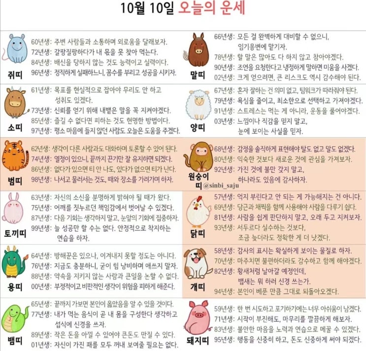 2021년 10월 10일 오늘의 운세 ! 띠별운세 ! 별자리운세! 2021년 10월 10일 오늘의 운세 ! 띠별운세 ! 별자리운세!