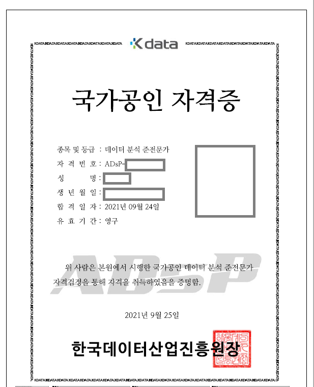 ADsP 4시간 합격 후기