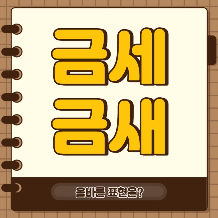  금세 금새 올바른 표현은?